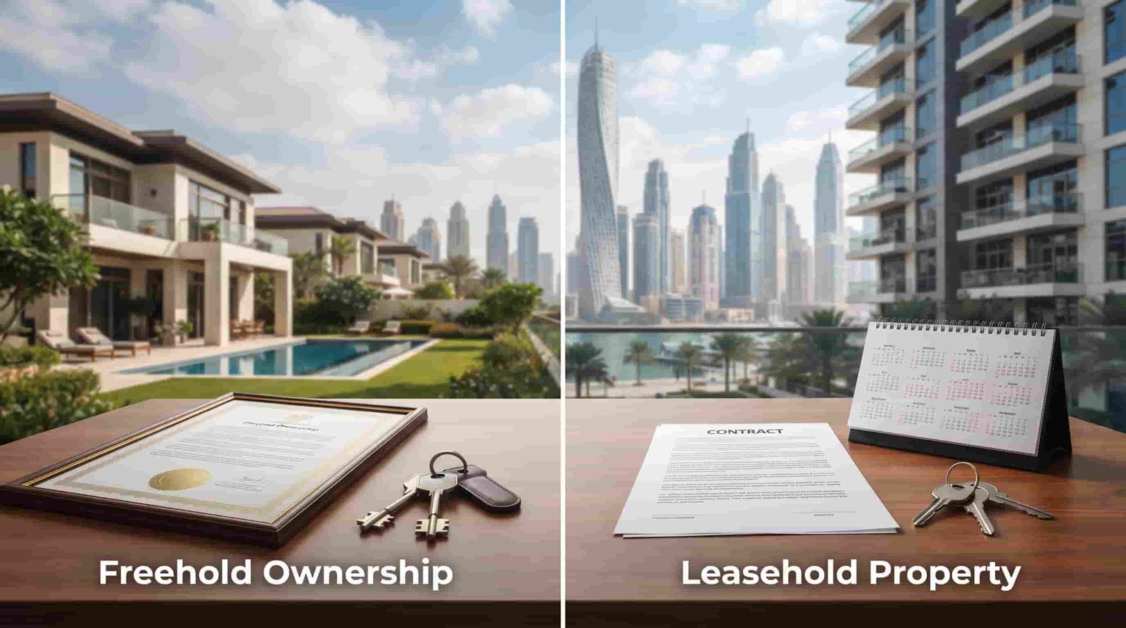 Freehold and leasehold property ownership comparison in Dubai