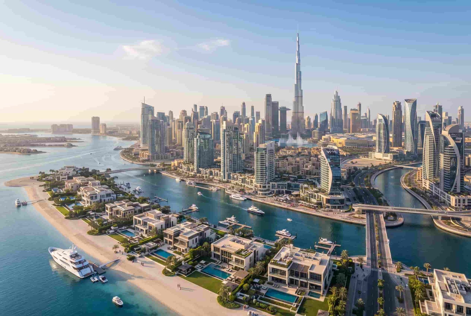 Prime Dubai areas with luxury waterfront and skyline residences.